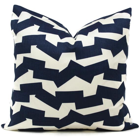 Schumacher Jumble II Outdoor Pillow Cover in Blue