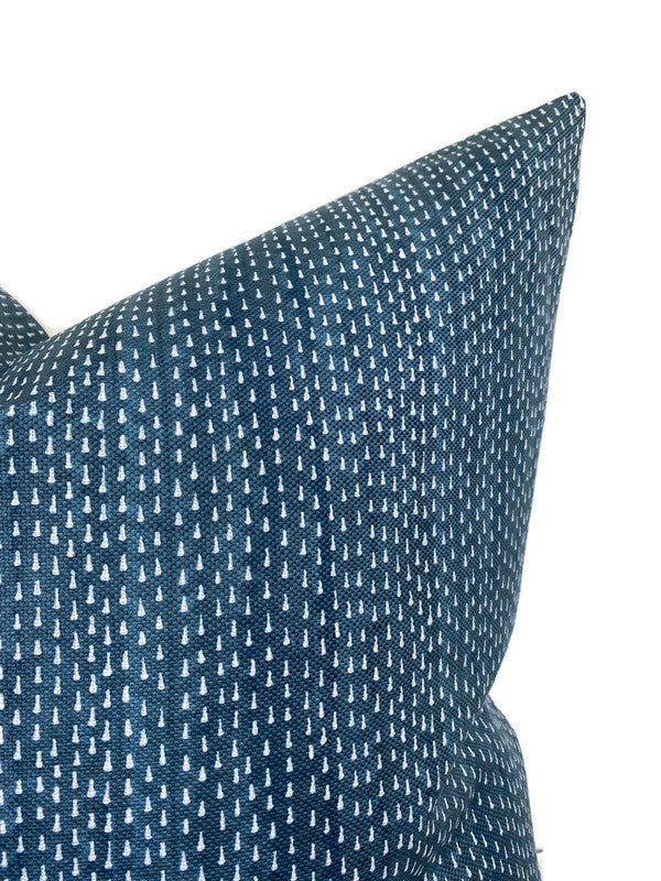 Kantha Pillow Cover in Navy Blue