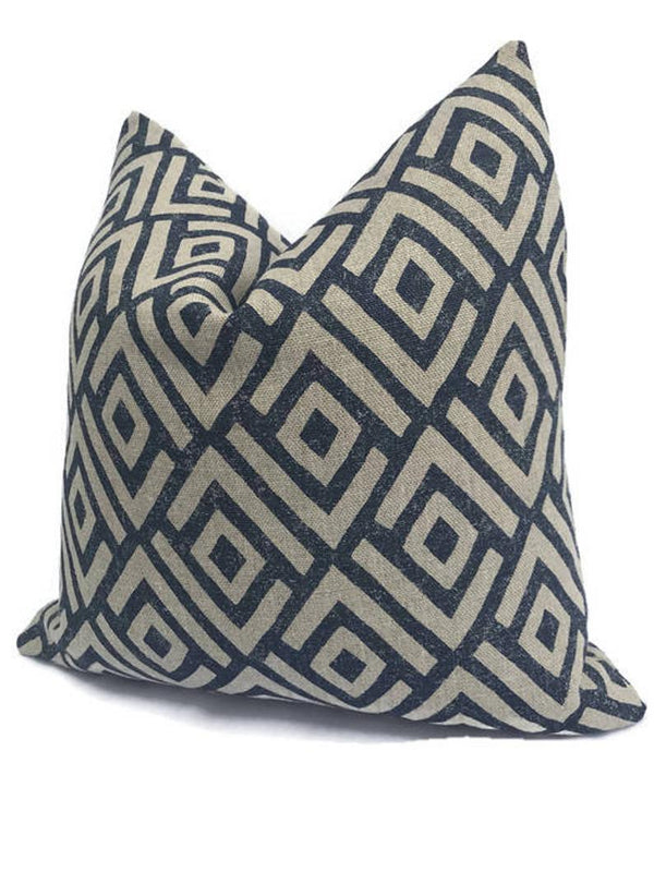 Schumacher Kasai Pillow Cover in Indigo Blue