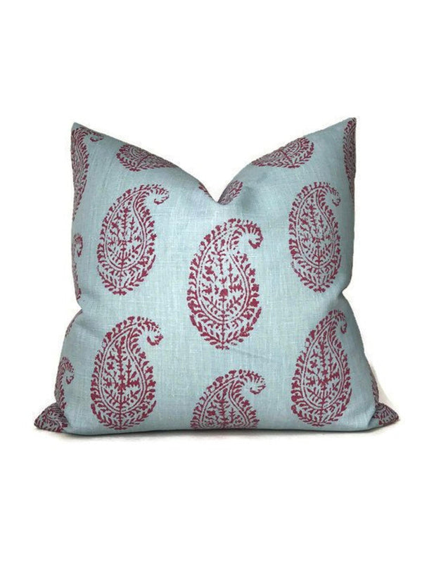 Peter Dunham Kashmir Paisley Pillow Cover in Red Blue