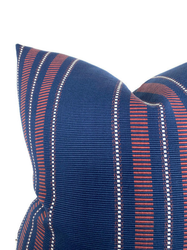 Keno Pillow Cover in Navy + Red