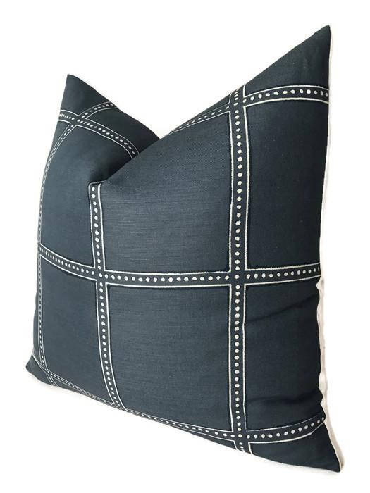 Ponte Pillow Cover in Blue, Designer Pillows