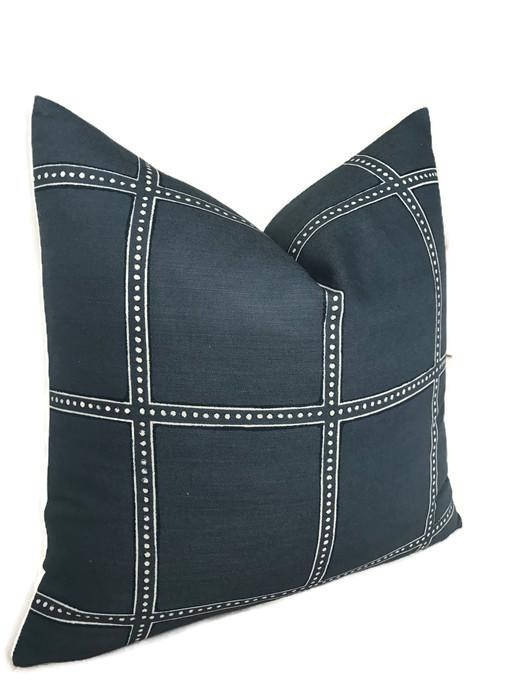 Ponte Pillow Cover in Blue, Designer Pillows