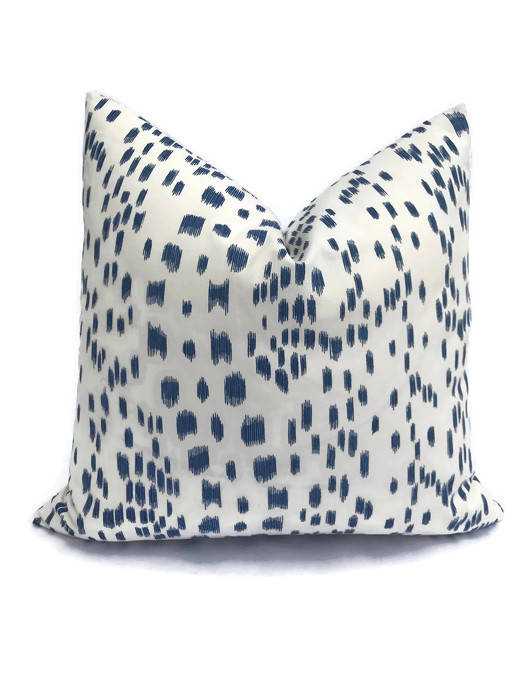 Les Touches Pillow Cover in Blue