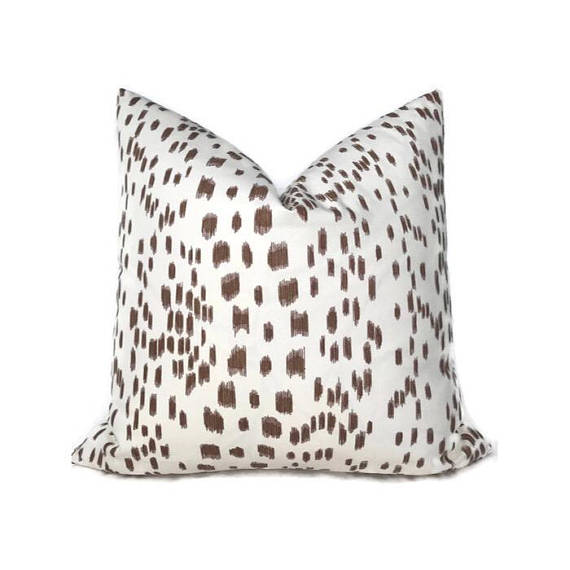 Les Touches Pillow Cover in Tan Brown