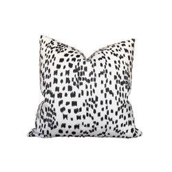 Les Touches Embroidered Pillow Cover in Black