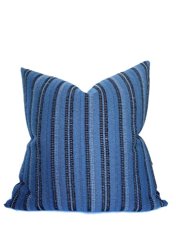 Ready to Ship, 20x20, Majorelle Pillow Cover in Black on Indigo