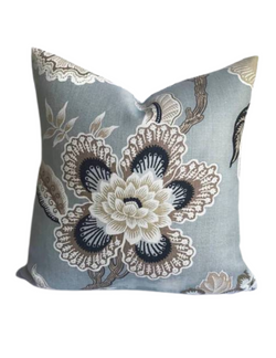 Ready to Ship, 18x18, Schumacher Hothouse Pillow Cover in Mineral