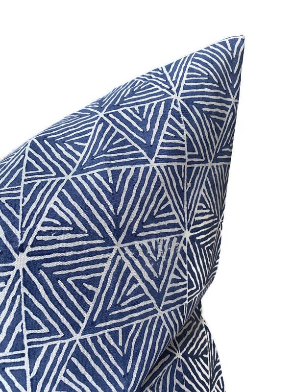 Ready to Ship, 24x24 Mombasa Pillow Cover in Navy Blue