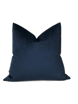 Velvet Pillow Cover in Navy Blue