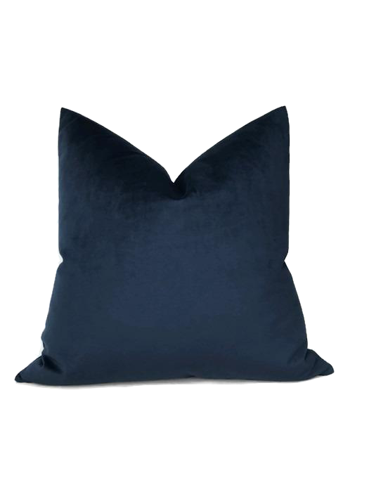 Velvet Pillow Cover in Navy Blue