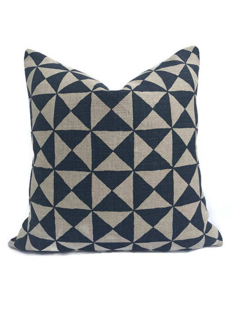 Schumacher Nuba Pillow Cover in Indigo Blue