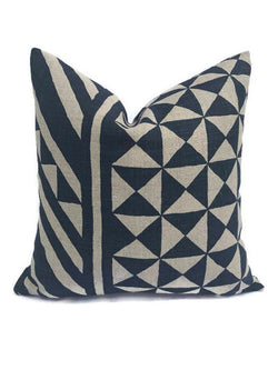 Schumacher Nuba Pillow Cover in Indigo Blue