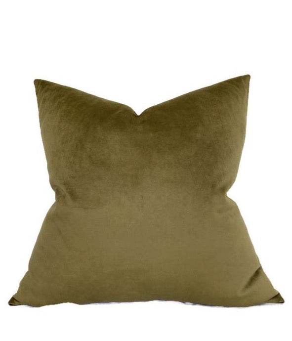 Velvet Pillow Cover in Olive