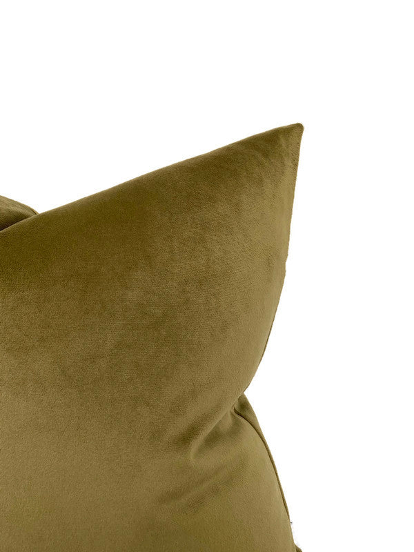 Velvet Pillow Cover in Olive