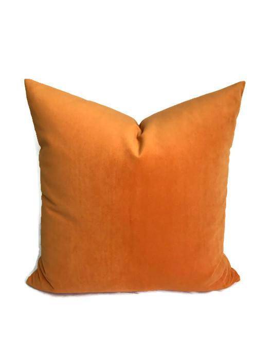 Ready to Ship, 20x20, Robert Allen Orange Velvet Pillow Cover