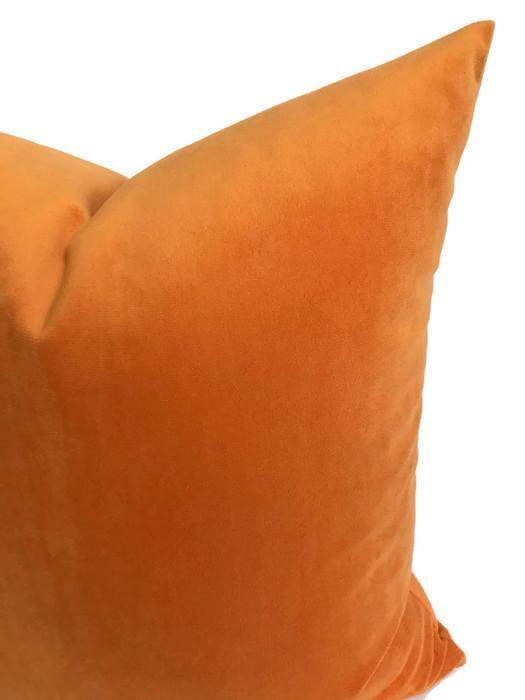 Ready to Ship, 20x20, Robert Allen Orange Velvet Pillow Cover