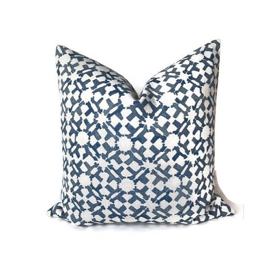 Peter Dunham Textiles Orcha Pillow Cover in Indigo Blue