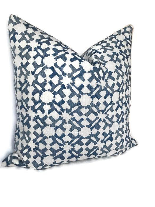 Peter Dunham Textiles Orcha Pillow Cover in Indigo Blue