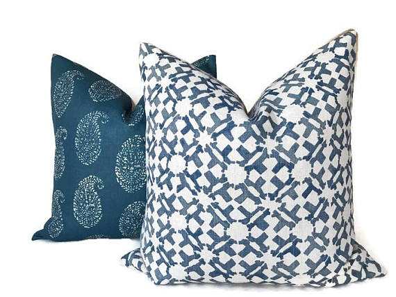 Peter Dunham Textiles Orcha Pillow Cover in Indigo Blue