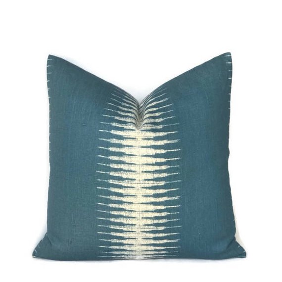 Peter Dunham Ikat Pillow Cover in Peacock