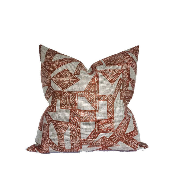 Paza Pillow Cover in Orange, Designer Pillows