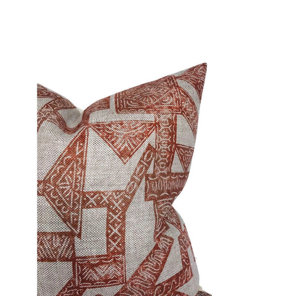 Paza Pillow Cover in Orange, Designer Pillows