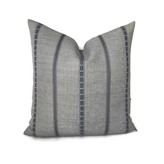 Pondi Pillow Cover in Slate, Designer Pillows