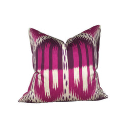 Schumacher Bukhara Ikat Pillow Cover in Fuchsia