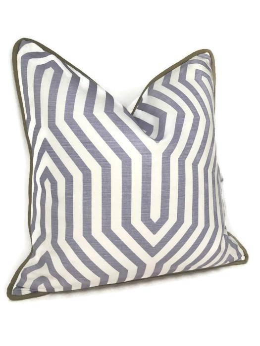 Schumacher Vanderbilt Print Pillow Cover in Lavender