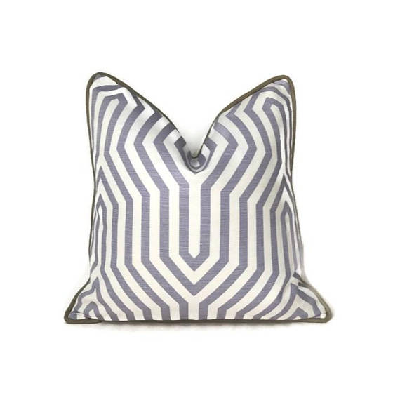 Schumacher Vanderbilt Print Pillow Cover in Lavender