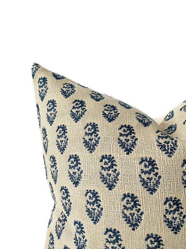 Ready to Ship, 18x18, Peter Dunham Rajmata Indoor Outdoor Pillow Cover in Indigo