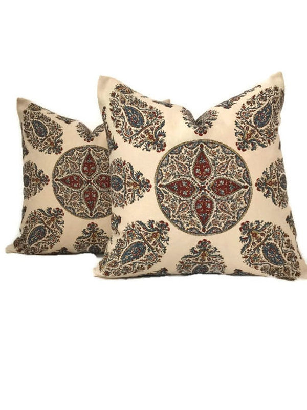 Ready to Ship, 22x22, Peter Dunham Samarkand Pillow Cover in Red Blue