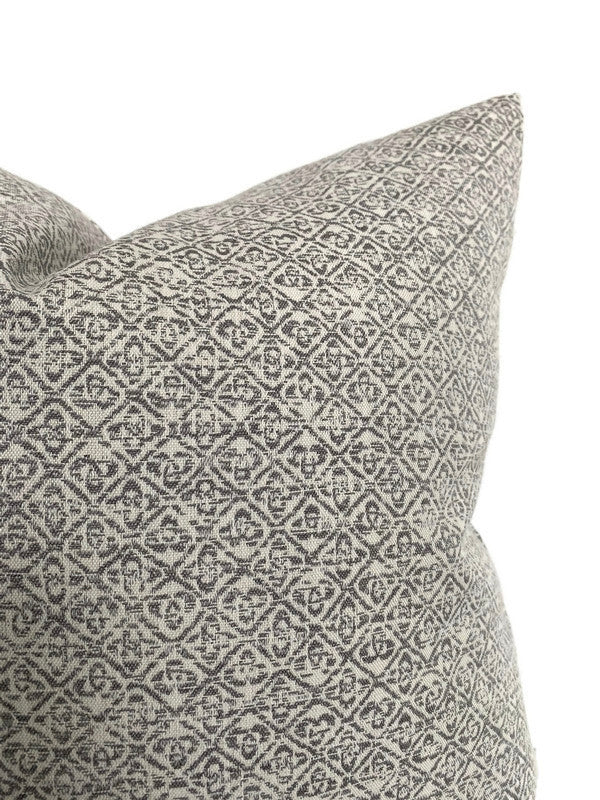 Schumacher Sarong Weave Pillow Cover in Grey