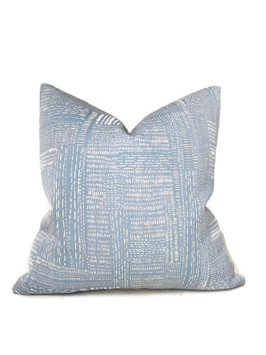 Sashiko Pillow Cover in Pale Mist Blue