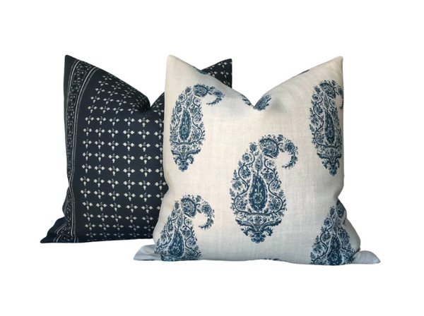 Ponce Pillow Cover in Blue, Designer Pillows