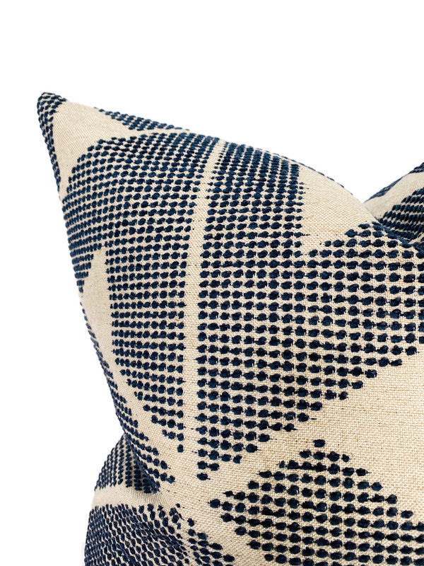 Schumacher Sierra Pillow Cover in Indigo Blue