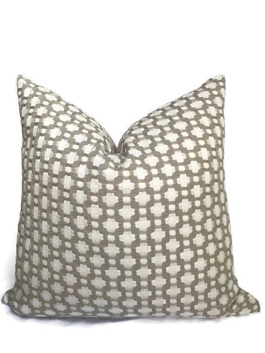 Schumacher Betwixt Pillow Cover in Stone