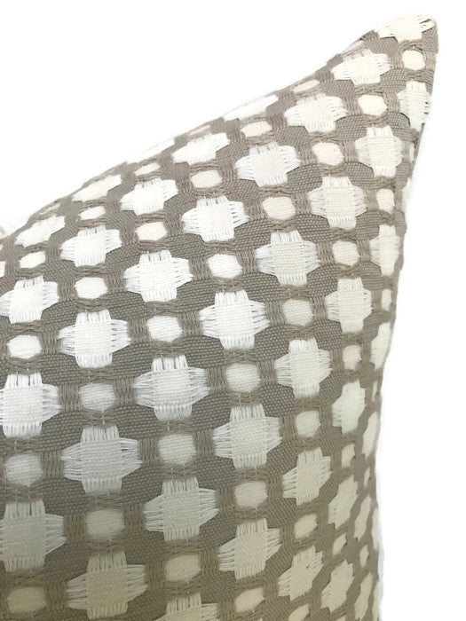 Schumacher Betwixt Pillow Cover in Stone