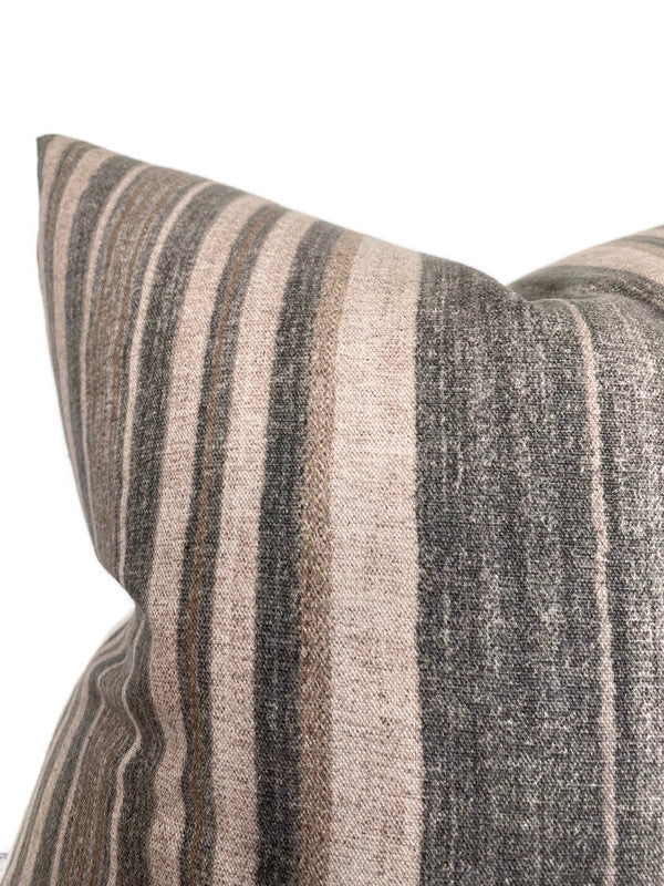 Striped Pillow Cover in Slate