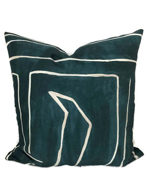 Kelly Wearstler Graffito Pillow Cover in Teal Pearl