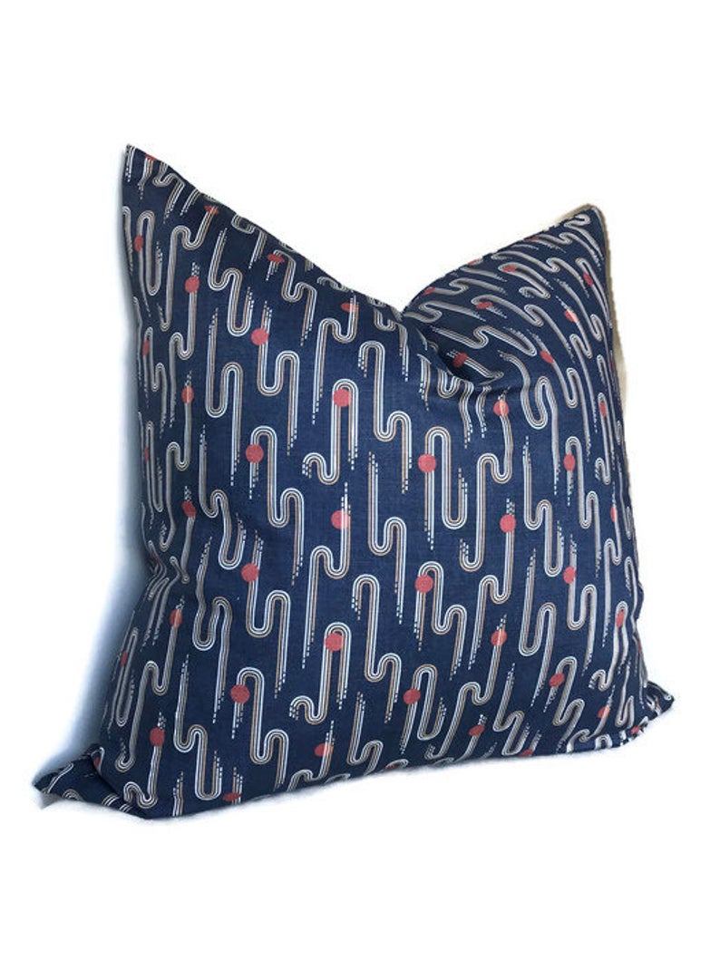 Ross Pillow Cover in Blue, Designer Pillows