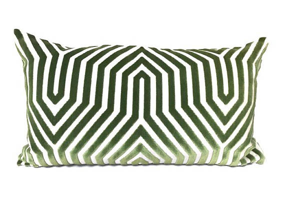 Schumacher Vanderbilt Pillow Cover in Lettuce Green