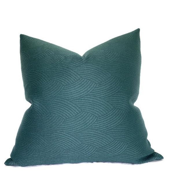 Woven Pillow Cover in Teal