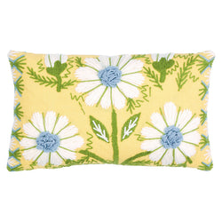 Ready to Ship, 12x16, Schumacher Marguerite Embroidery Pillow Cover in Buttercup Yellow