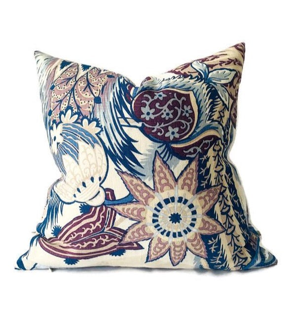 Schumacher Zanzibar Pillow Cover in Hyacinth