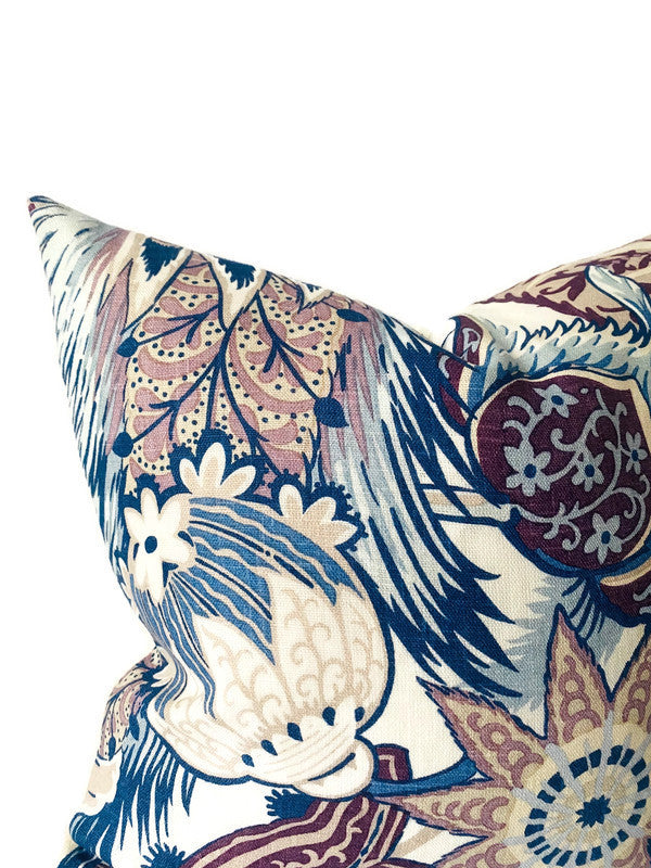 Ready to Ship, 16x16 Zanzibar Linen Print Pillow Cover in Hyacinth