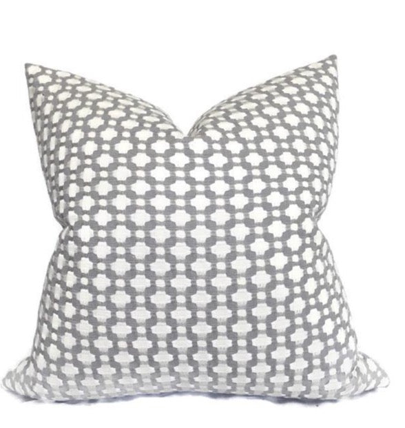 Schumacher Betwixt Pillow Cover in Zinc