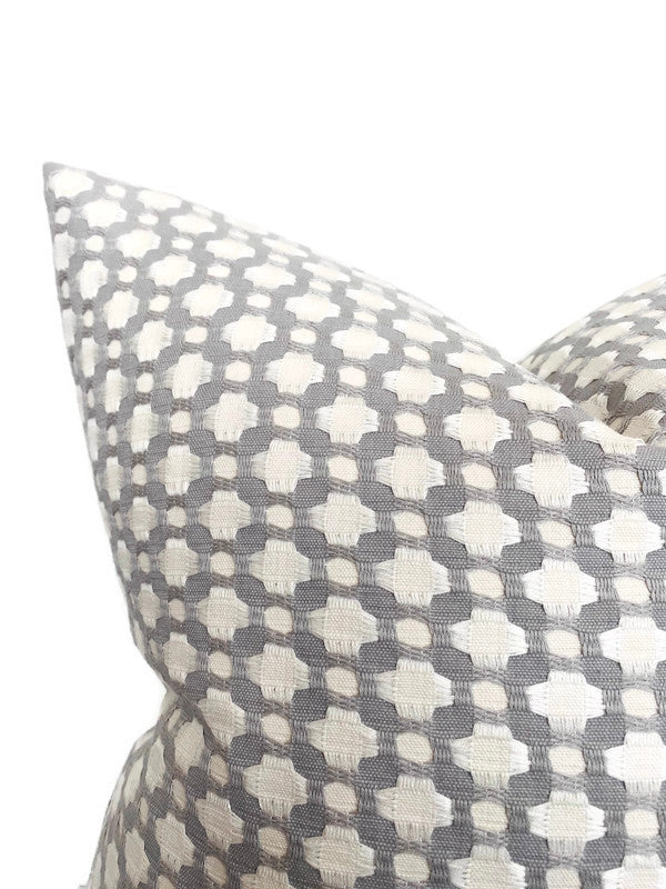 Schumacher Betwixt Pillow Cover in Zinc